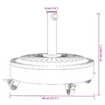 Base de parasol avec roues pour mâts Ø38 / 48 mm 27 kg rond – Image 6