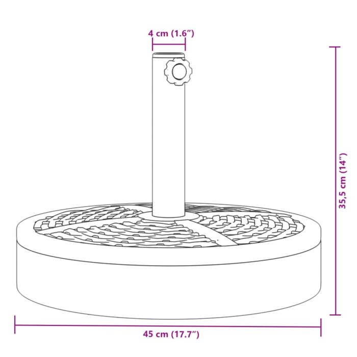 Base de parasol pour mâts Ø38 / 48 mm 25 kg rond – Image 6