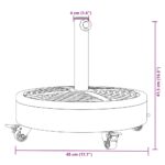 Base de parasol avec roues pour mâts Ø38 / 48 mm 27 kg rond – Image 6