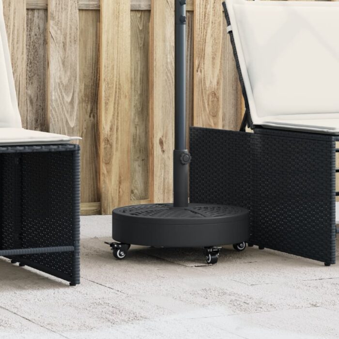 Base de parasol avec roues pour mâts Ø38 / 48 mm 27 kg rond – Image 1