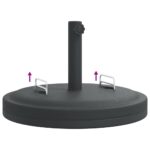Base de parasol avec poignées pour mâts Ø38 / 48 mm 25 kg rond – Image 5