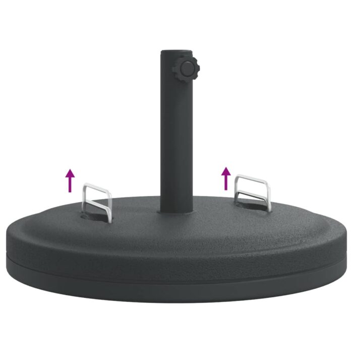 Base de parasol avec poignées pour mâts Ø38 / 48 mm 25 kg rond – Image 5