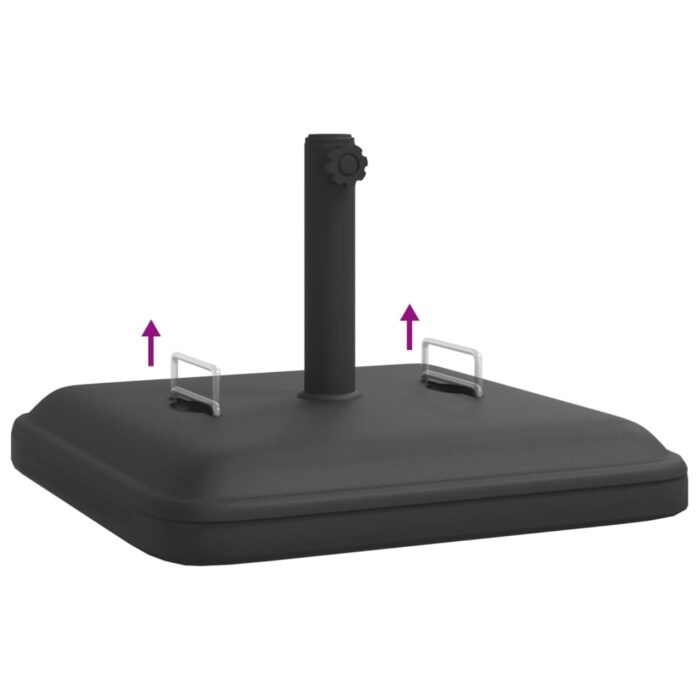 Base de parasol avec poignées pour mâts Ø38 / 48 mm 27 kg carré – Image 5