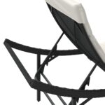 Chaises longues lot de 2 avec coussins noir résine tressée – Image 6