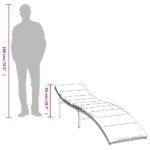 Chaises longues lot de 2 avec coussins marron résine tressée – Image 8