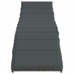 Chaises longues lot de 2 avec coussins gris résine tressée – Image 2