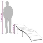 Chaises longues lot de 2 avec coussins gris résine tressée – Image 8