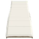 Chaises longues lot de 2 avec coussins beige résine tressée – Image 2