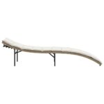 Chaises longues lot de 2 avec coussins beige résine tressée – Image 3