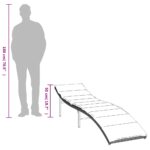 Chaises longues lot de 2 et coussins gris clair résine tressée – Image 8