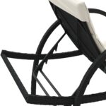 Chaises longues lot de 2 avec coussins noir résine tressée – Image 6