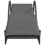 Chaises longues lot de 2 avec coussins gris résine tressée – Image 2