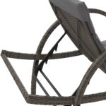Chaises longues lot de 2 avec coussins gris résine tressée – Image 6