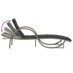 Chaises longues lot de 2 et coussins gris clair résine tressée – Image 5
