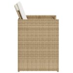 Chaises de jardin avec coussins lot de 4 beige résine tressée – Image 4
