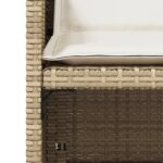Chaises de jardin avec coussins lot de 4 beige résine tressée – Image 7