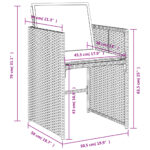 Chaises de jardin avec coussins lot de 4 marron résine tressée – Image 10