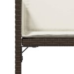 Chaises de jardin avec coussins lot de 4 marron résine tressée – Image 7