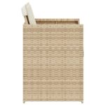 Chaises de jardin avec coussins lot de 4 beige résine tressée – Image 4