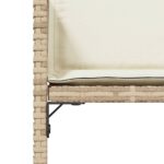 Chaises de jardin avec coussins lot de 4 beige résine tressée – Image 7