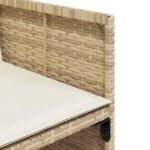Chaises de jardin avec coussins lot de 4 beige résine tressée – Image 8