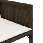 Chaises de jardin avec coussins lot de 4 marron résine tressée – Image 8