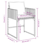 Chaises de jardin avec coussins lot de 4 marron résine tressée – Image 9