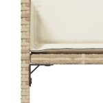 Chaises de jardin avec coussins lot de 4 beige résine tressée – Image 7