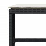 Tabourets de jardin et coussins lot de 4 noir 40x40x35 cm rotin – Image 6