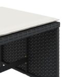 Tabourets de jardin et coussins lot de 4 noir 40x40x35 cm rotin – Image 7