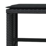Tabourets de jardin avec coussins 4 pcs noir 40x40x35 cm rotin – Image 6
