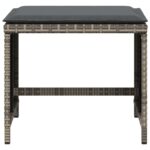 Tabourets de jardin avec coussins lot de 4 gris résine tressée – Image 3