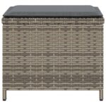 Tabourets de jardin avec coussins lot de 4 gris résine tressée – Image 4