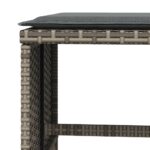 Tabourets de jardin avec coussins lot de 4 gris résine tressée – Image 6