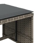 Tabourets de jardin avec coussins lot de 4 gris résine tressée – Image 7