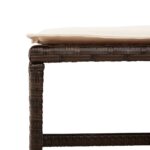 Tabourets de jardin avec coussins 4pcs marron 40x40x35 cm rotin – Image 6