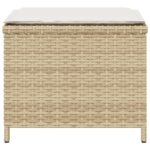 Tabourets de jardin avec coussins lot de 4 beige résine tressée – Image 4