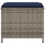 Tabourets de jardin avec coussins lot de 4 gris résine tressée – Image 4