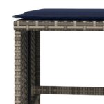 Tabourets de jardin avec coussins lot de 4 gris résine tressée – Image 6