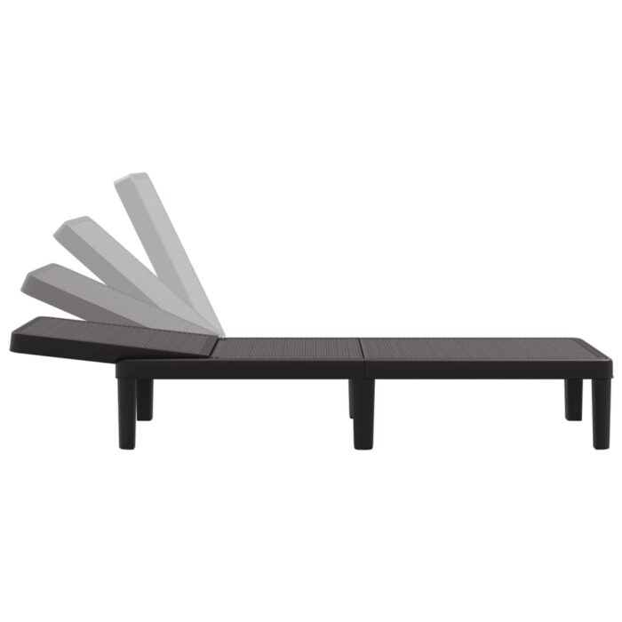Chaise longue réglable en hauteur à 4 positions polypropylène – Image 5