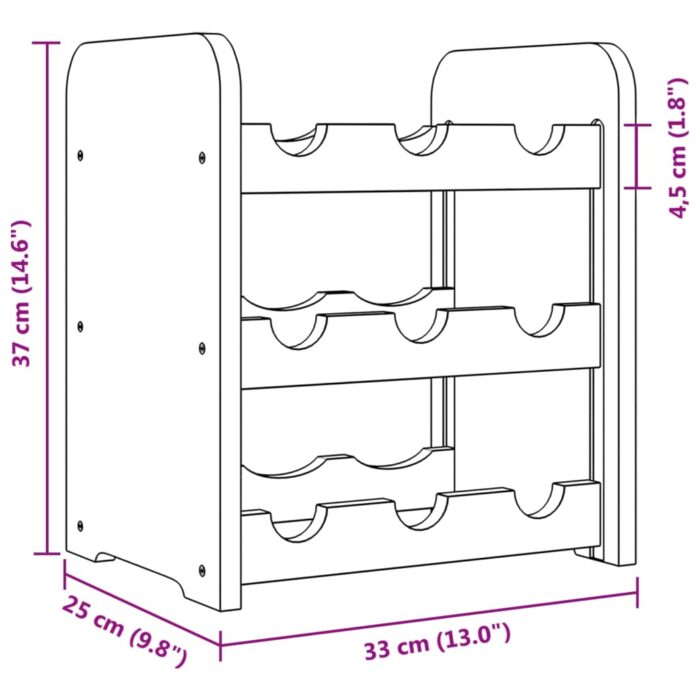 Casier à vin 33x25x37 cm bois de pin massif – Image 7