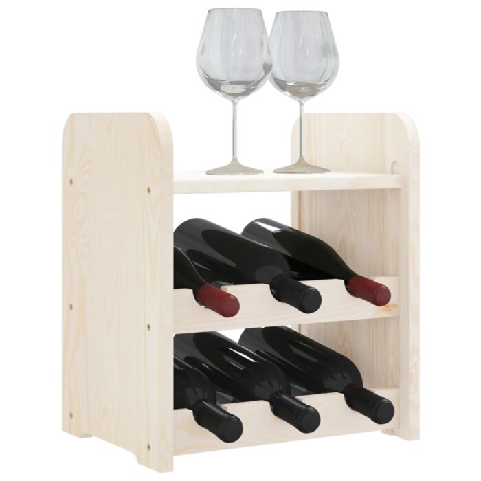 Casier à vin avec panneau supérieur 33x25x37 cm bois pin massif – Image 2