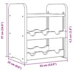 Casier à vin avec panneau supérieur 33x25x37 cm bois pin massif – Image 7