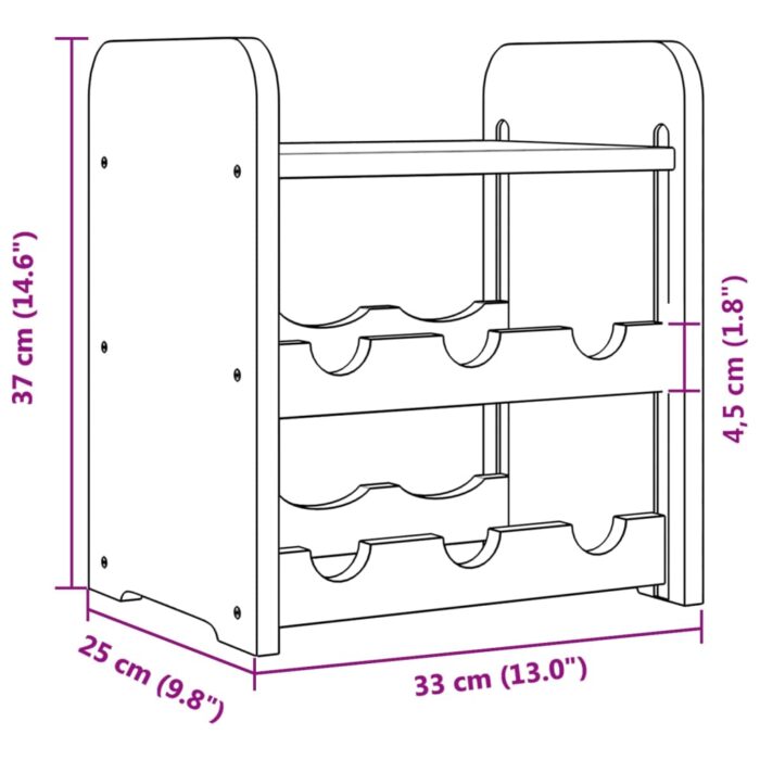 Casier à vin avec panneau supérieur 33x25x37 cm bois pin massif – Image 7