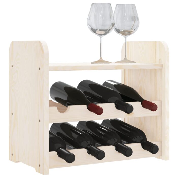 Casier à vin avec panneau supérieur 43x25x37 cm bois pin massif – Image 2