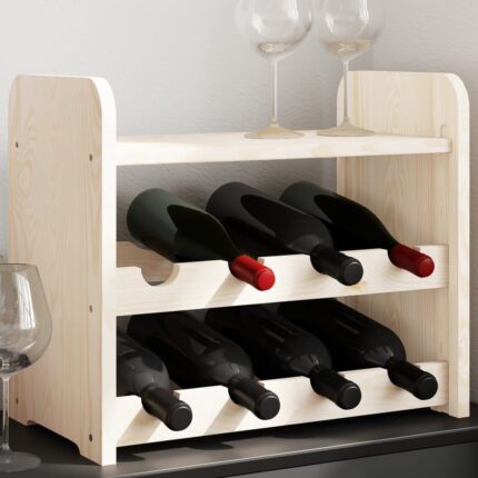 Casier à vin avec panneau supérieur 43x25x37 cm bois pin massif