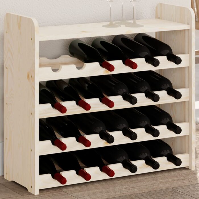 Casier à vin et panneau supérieur 67,5x25x60 cm bois pin massif – Image 1
