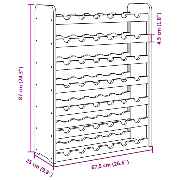 Casier à vin 67,5x25x87 cm Bois de pin massif – Image 7