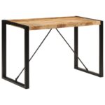 Table à manger 120x55x76 cm bois de manguier massif brut – Image 8