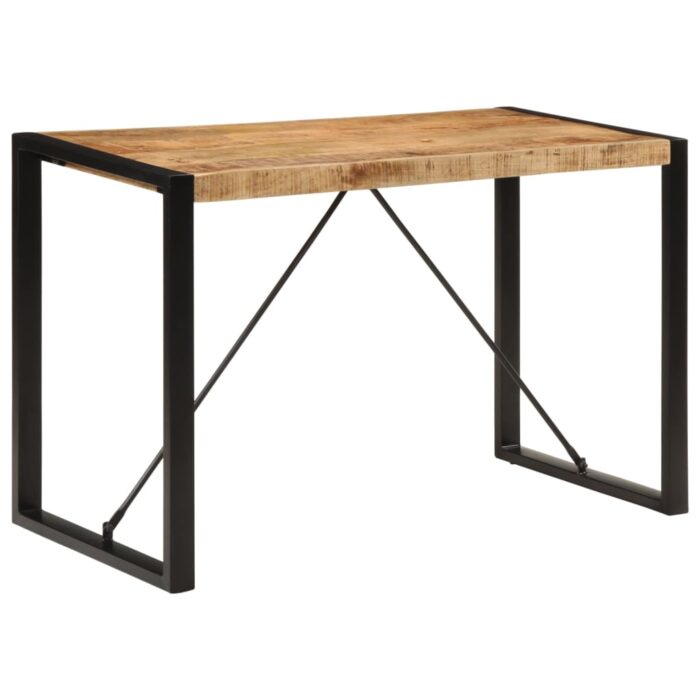 Table à manger 120x55x76 cm bois de manguier massif brut – Image 9